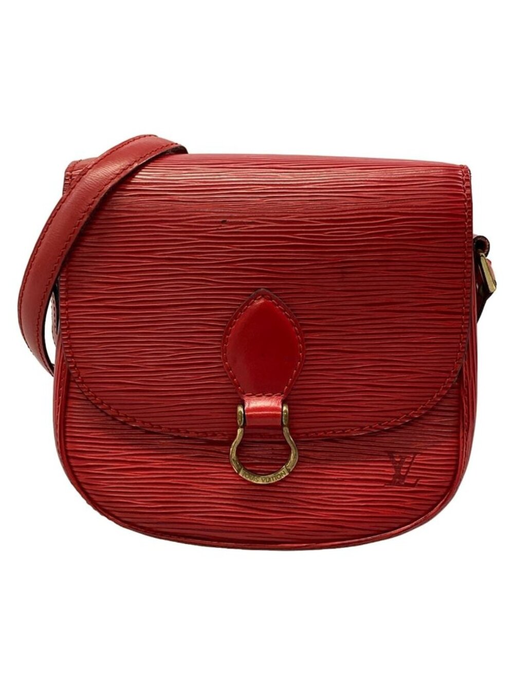 Louis Vuitton Shoulder Bag Epi Mini Saint Crew Castilian Red Leather